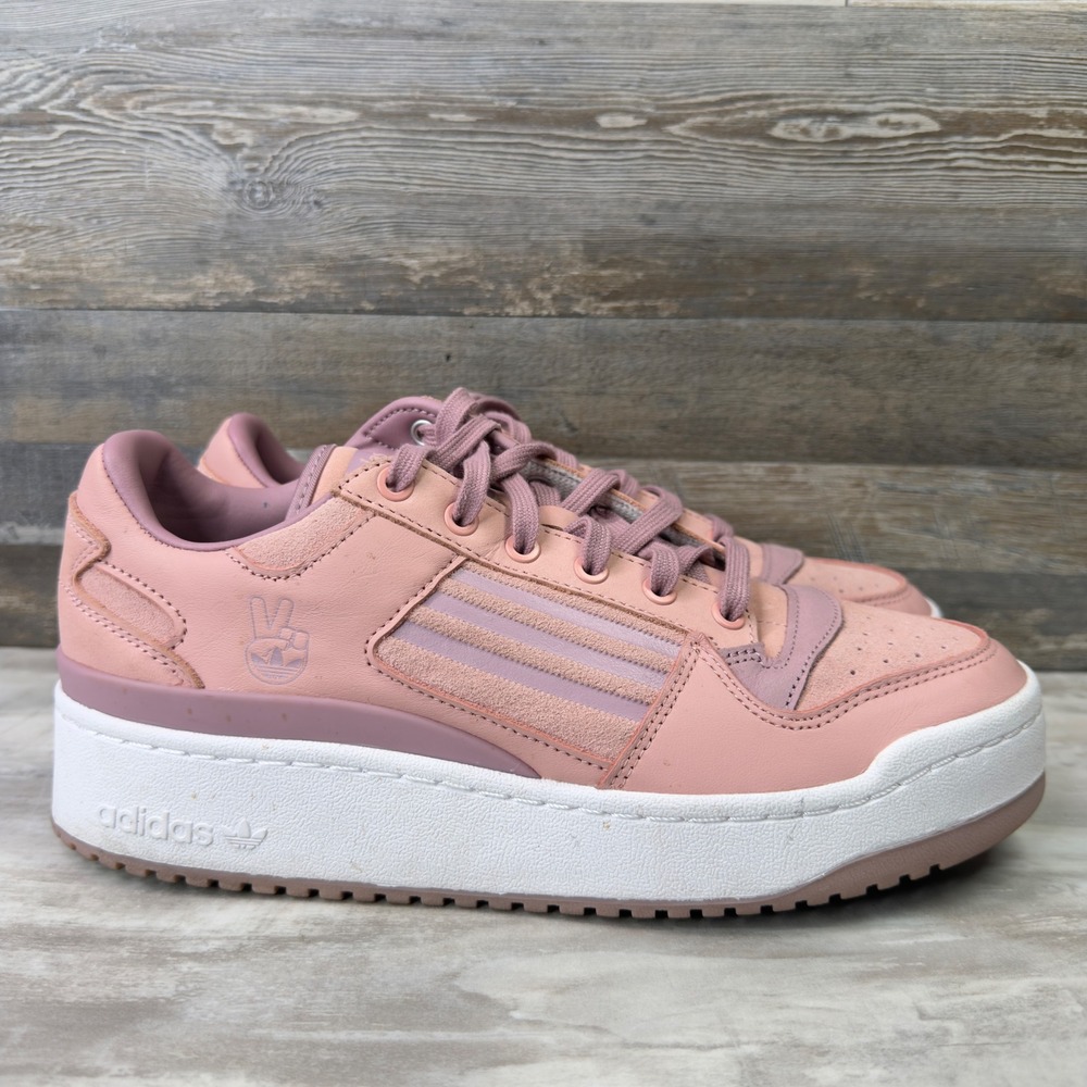 Adidas Forum Bonega Womens Size 10.5 Sneaker Peace Sign Platform Pink‎ GY2072